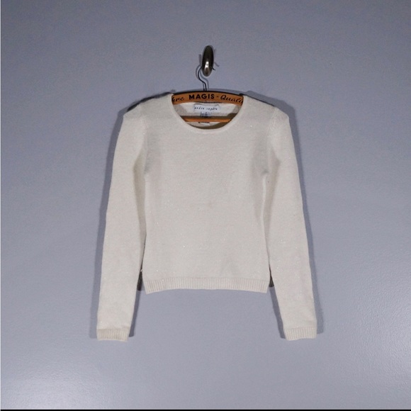 Vintage 90's white sparkly fitted sweater - Picture 1 of 4